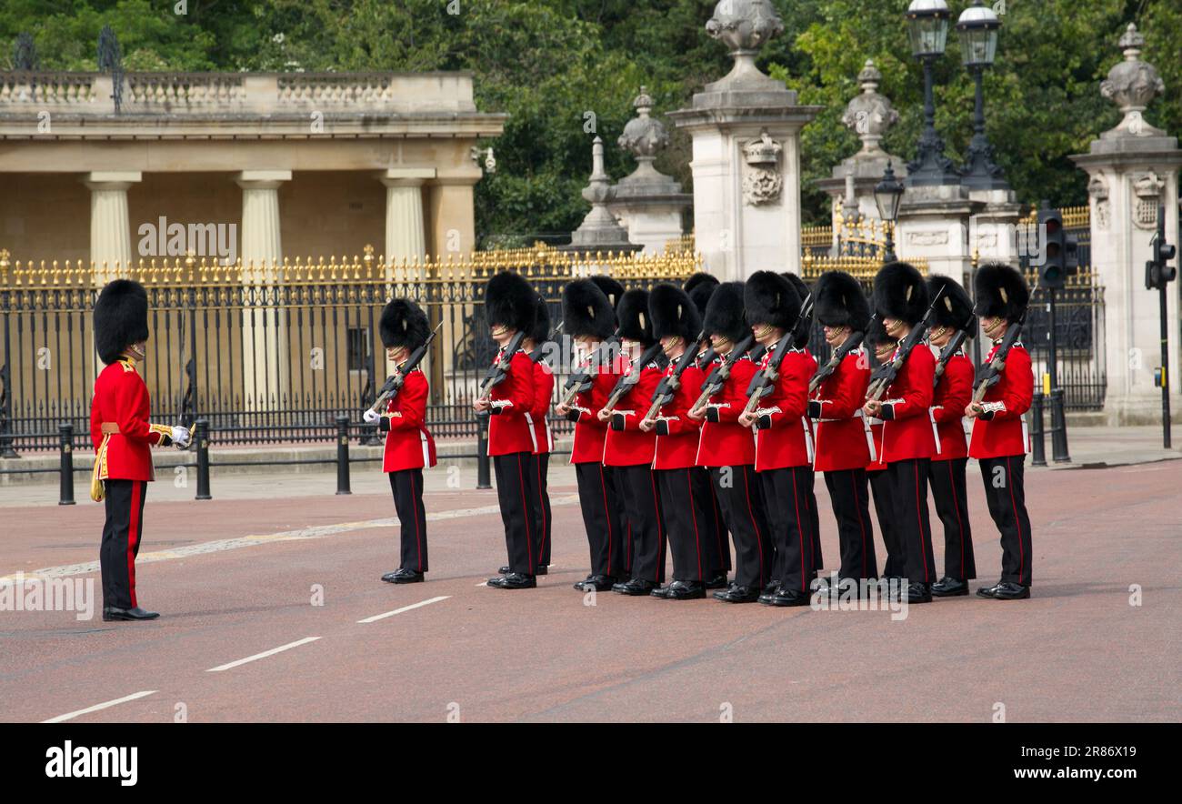 Pare-Grenadier en parading Trooping la couleur 2023 Banque D'Images