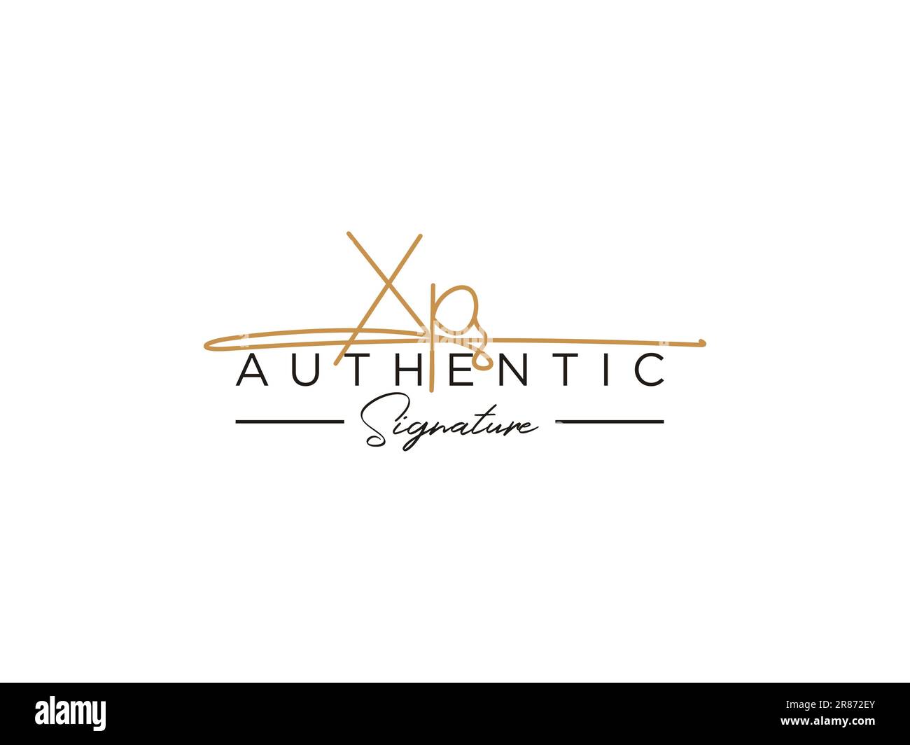 Modèle de logo de signature XP Vector. Illustration de Vecteur