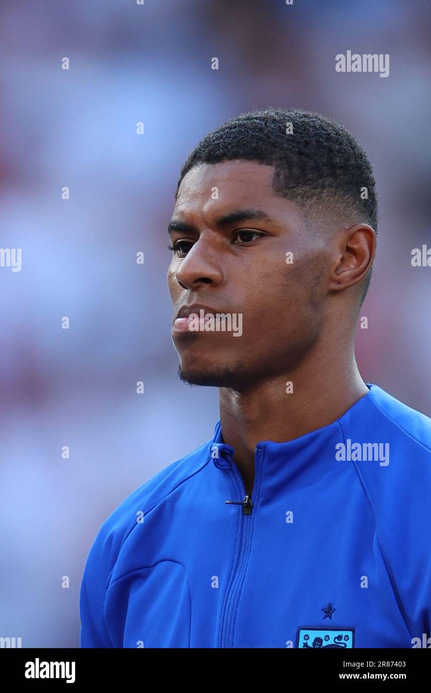 Manchester, Royaume-Uni. 19th juin 2023. Manchester, Angleterre, 19 juin 2023 : Portrait de Marcus Rashford (11 Angleterre) avant le match de football des qualifications européennes de l'UEFA 2024 entre l'Angleterre et la Macédoine du Nord à Old Trafford à Manchester, Angleterre. (James Whitehead/SPP) crédit: SPP Sport Press photo. /Alamy Live News Banque D'Images