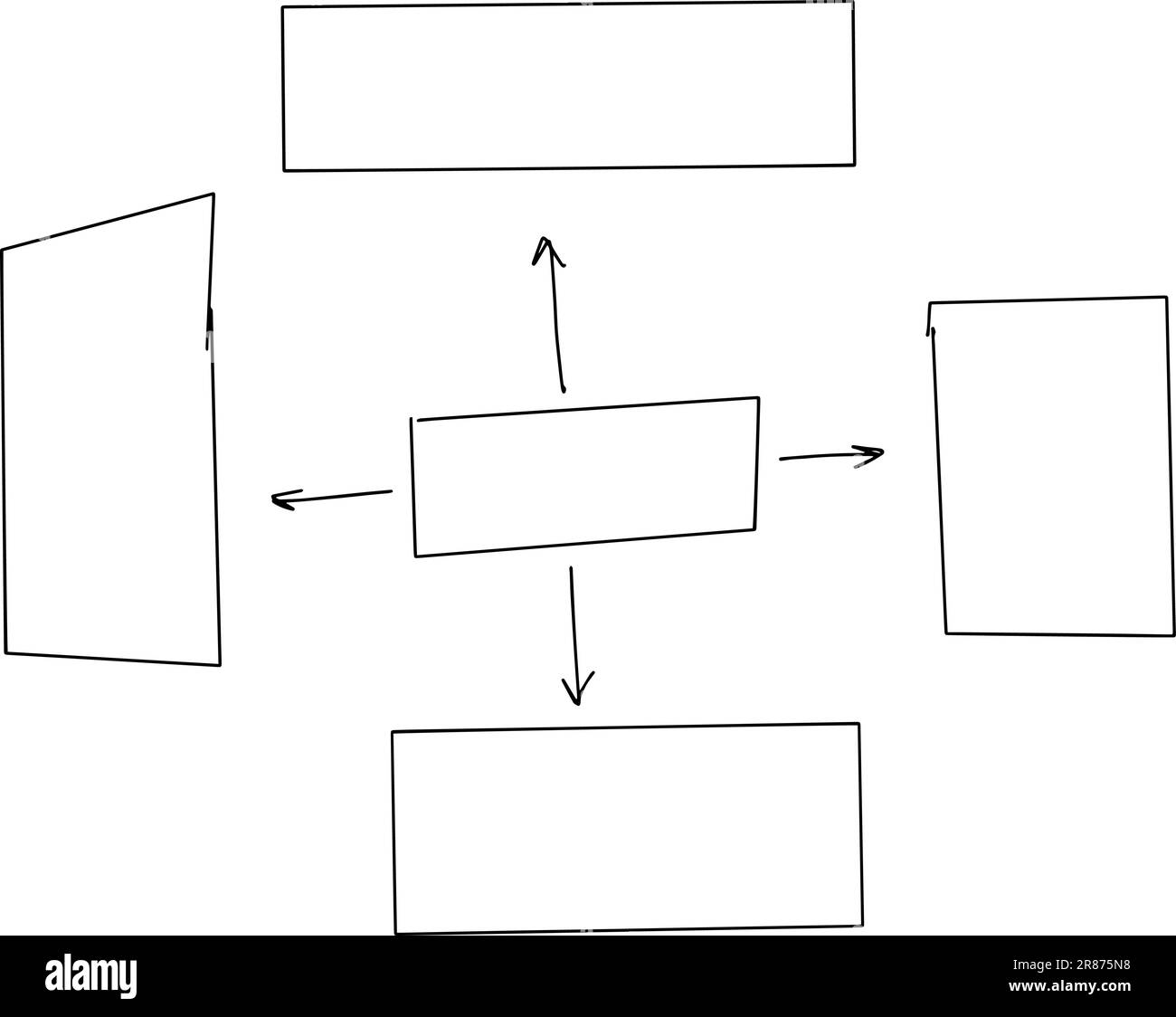 esquisser un modèle d'algorithme d'action graphique avec des flèches et des formes pour le texte Illustration de Vecteur