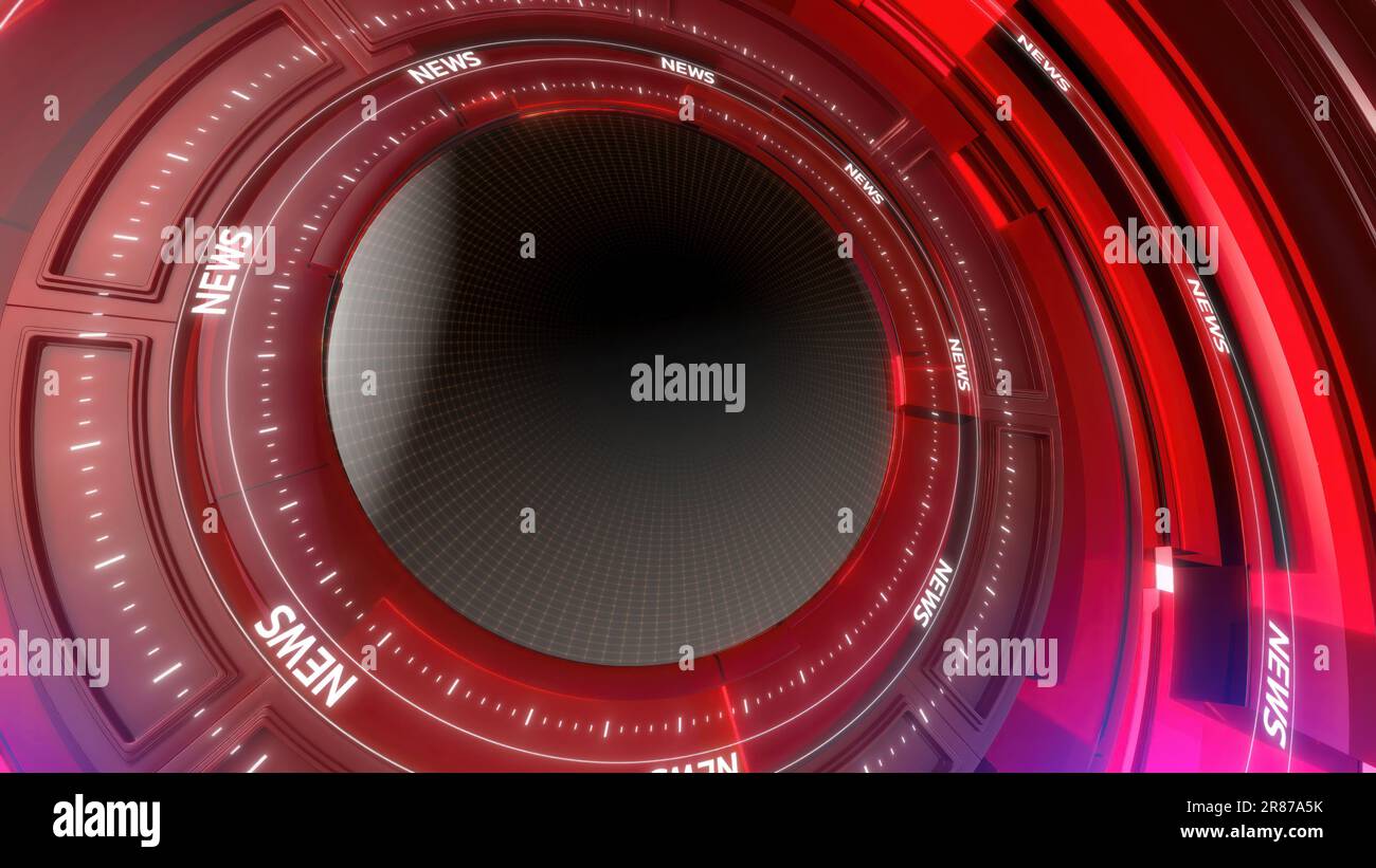 Breaking News Studio Background for news report and Breaking news on World live report, radial Graphic Rotating Banque D'Images