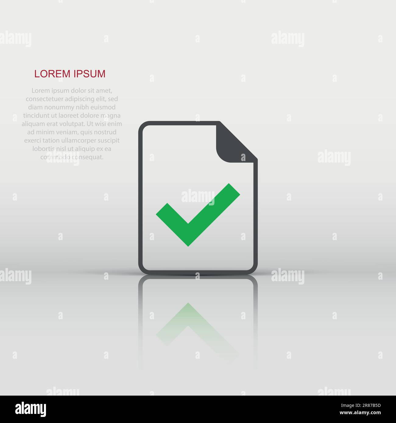 L'icône document accepté en télévision style. Vector illustration correcte sur fond blanc isolé. Vérifier message business concept. Illustration de Vecteur