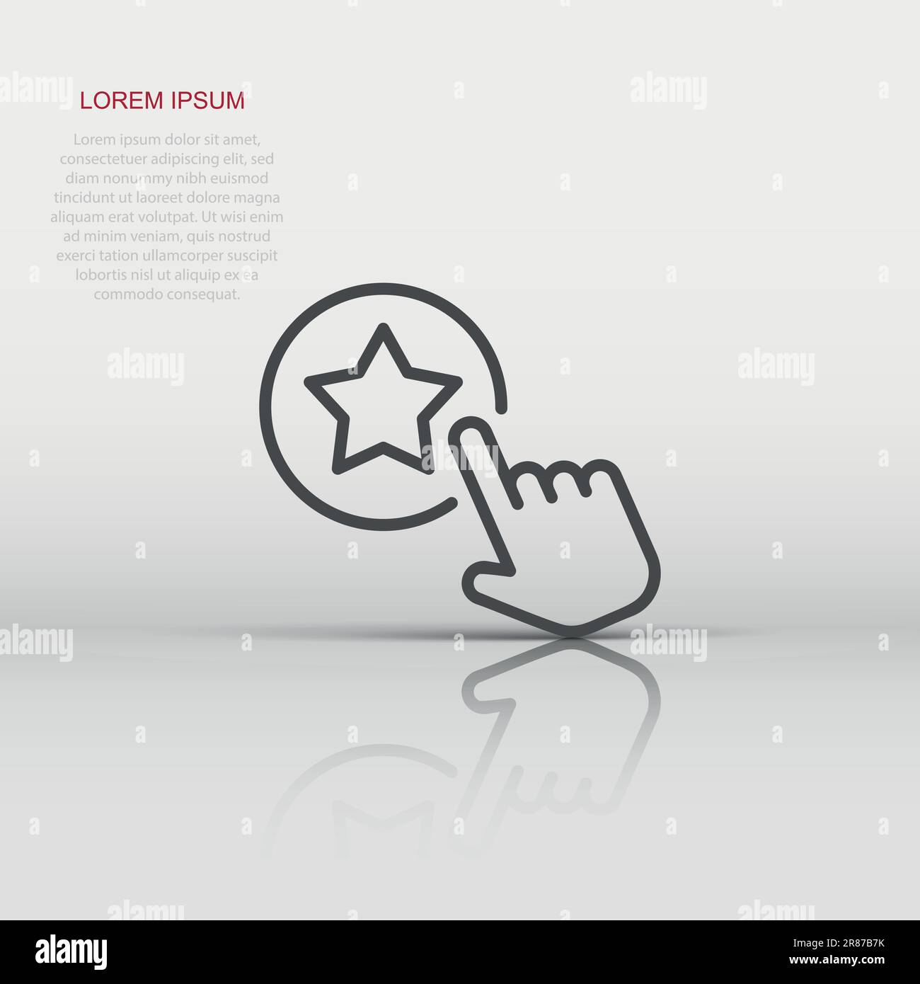 Cliquez sur l'icône de la carte de fidélité dans le style. Main sur récompenser vector illustration sur fond blanc isolé. Business concept. Illustration de Vecteur