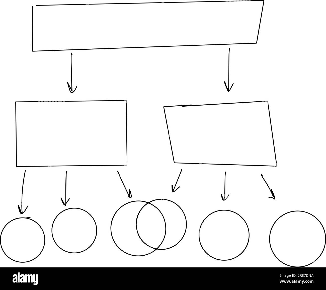 esquisser un modèle d'algorithme d'action graphique avec des flèches et des formes pour le texte Illustration de Vecteur