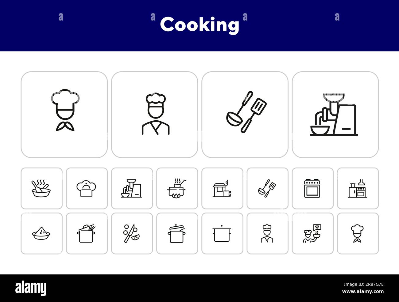 Icône de ligne de cuisson définie Illustration de Vecteur