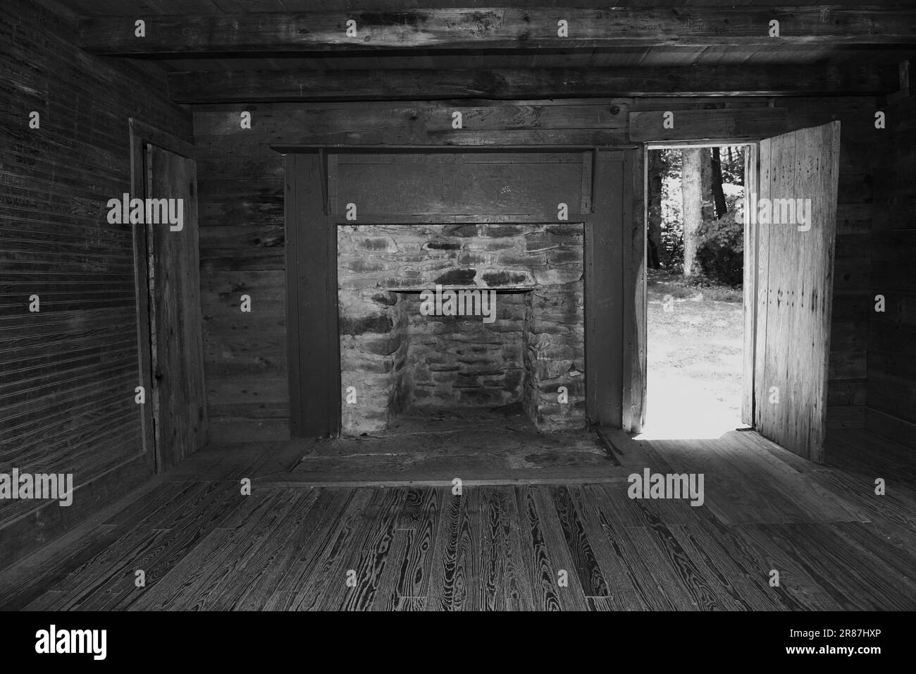 Le chalet carter Shields à Cades Cove. Banque D'Images