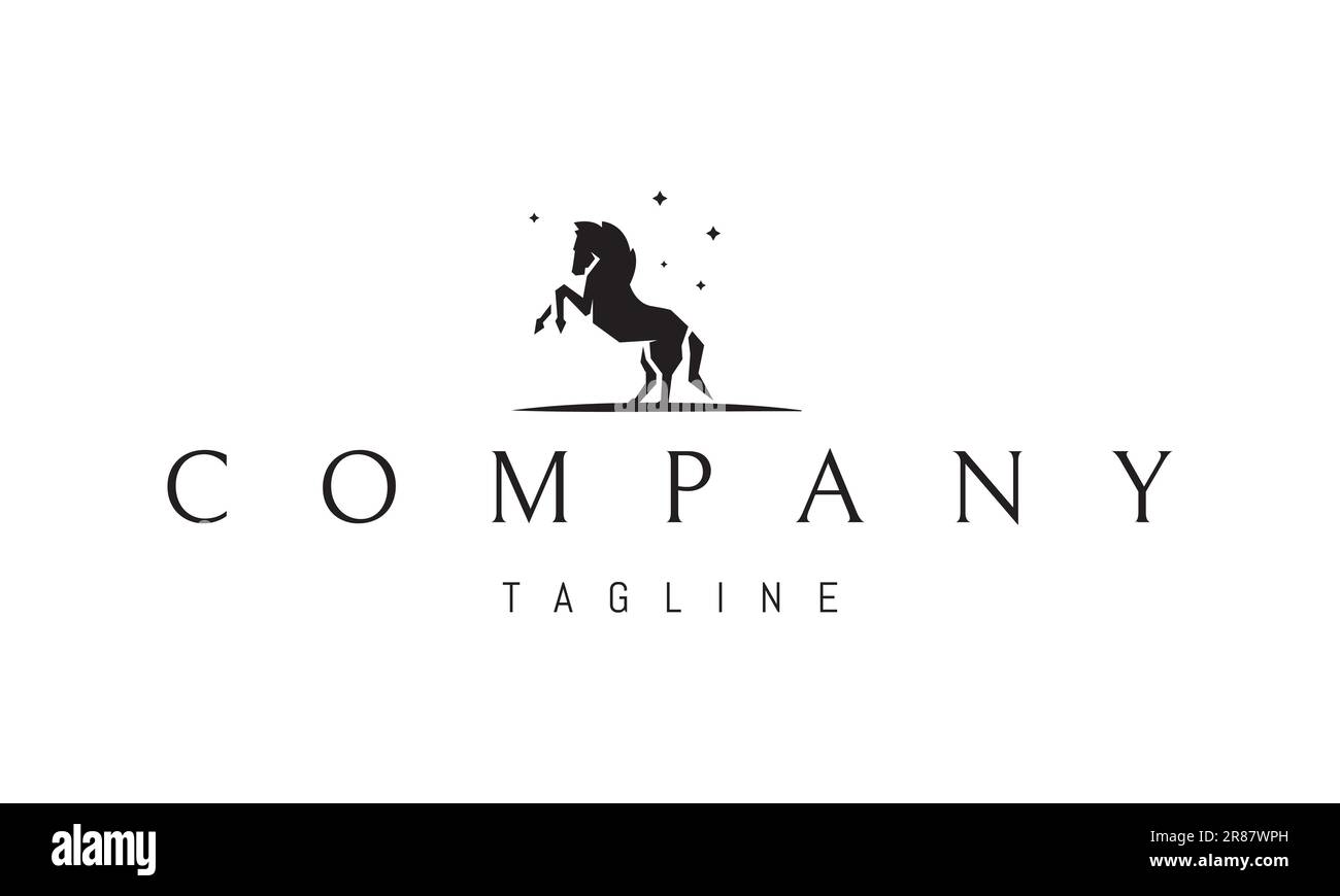 Logo vectoriel sur lequel une image abstraite d'un cheval d'élevage. Illustration de Vecteur