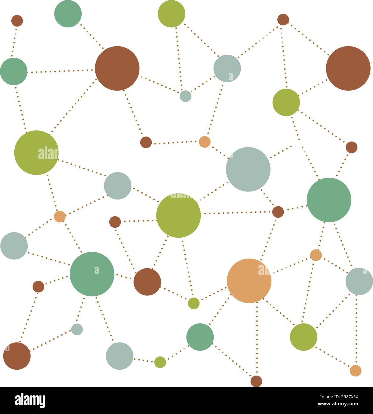 Business Networking Circles. Connecter des lignes et des points. Concept de connexion au réseau social Illustration de Vecteur
