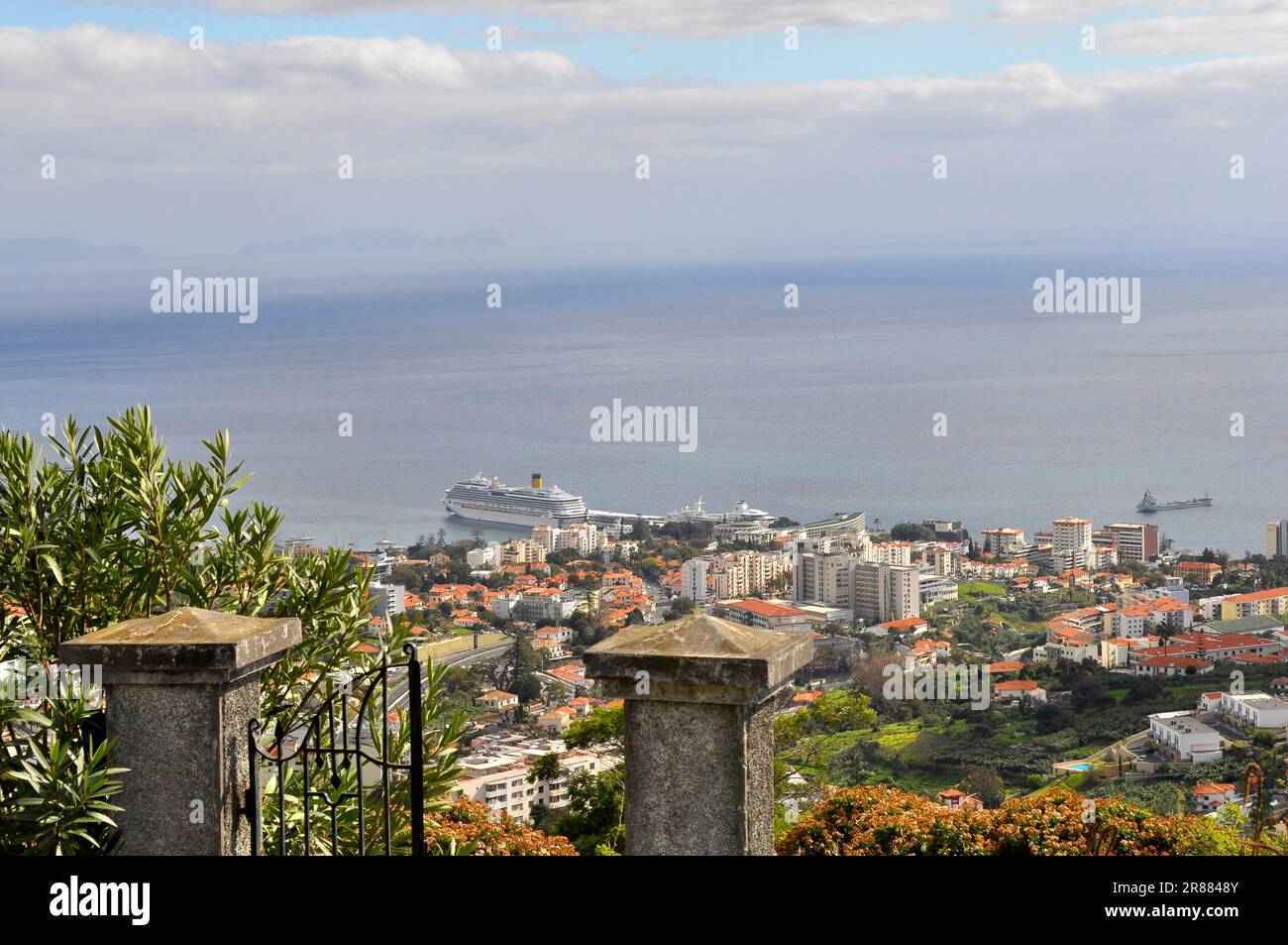 Madère, Portugal, Funchal, vue de Pico dos Barcelos 355 m Banque D'Images