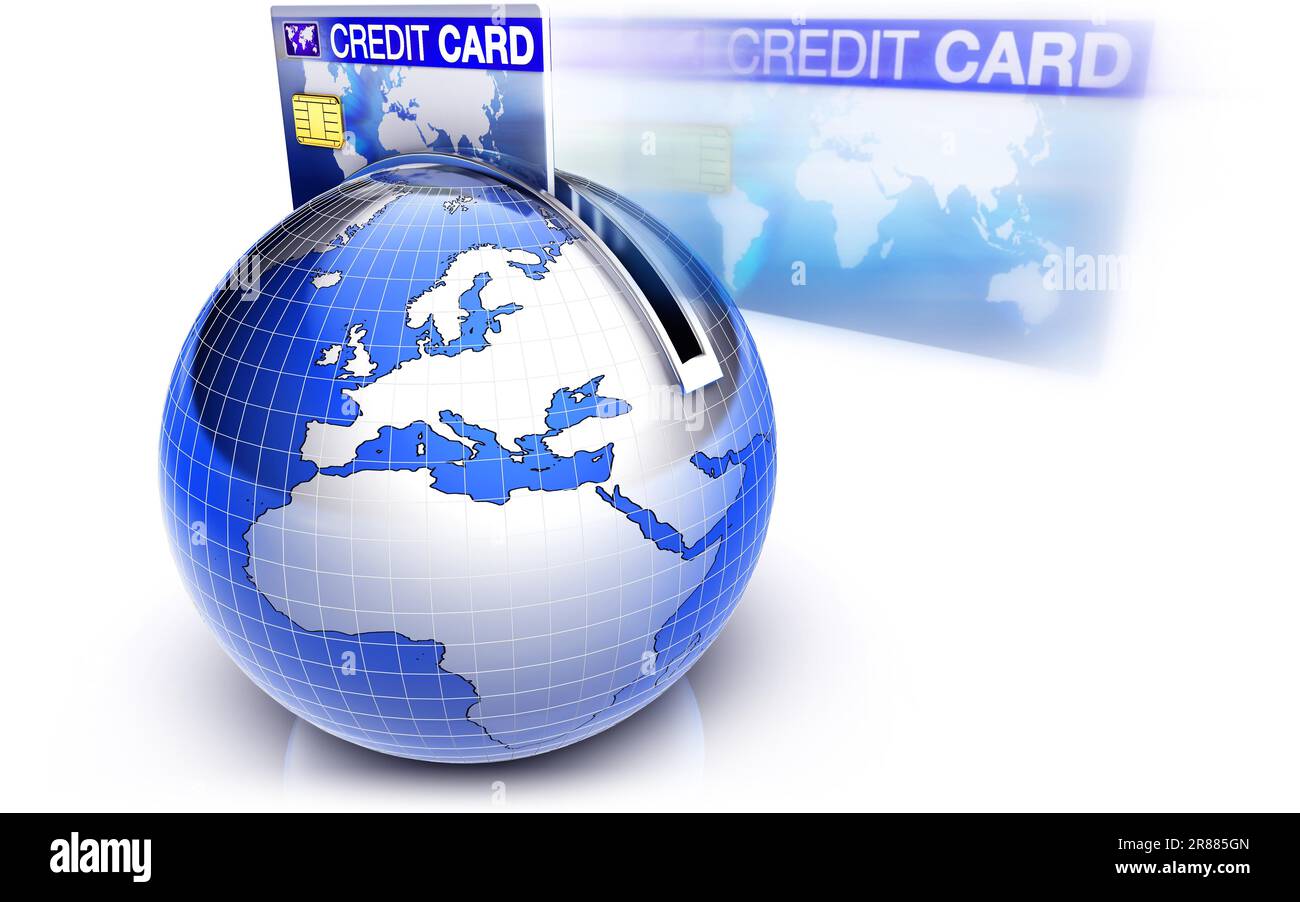 3D illustration d'un concept de paiement mondial Banque D'Images