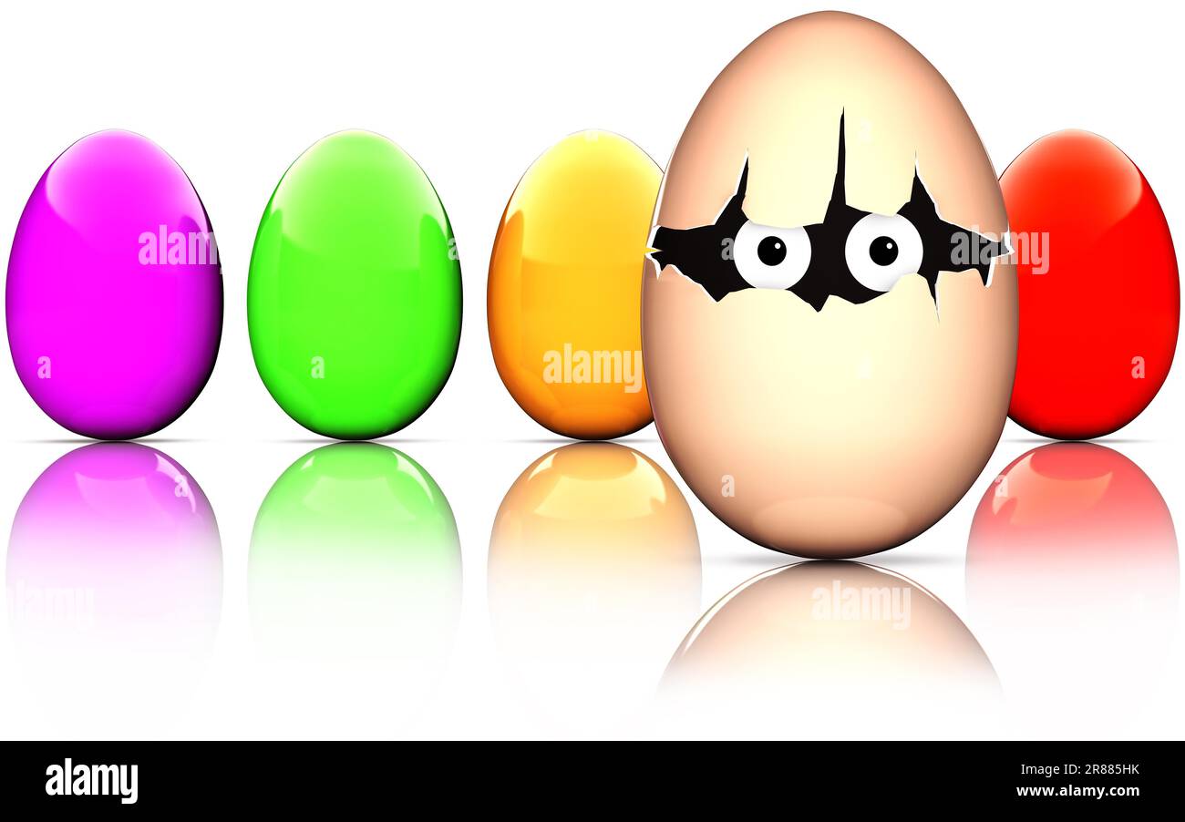 Rendu haute résolution 3D des oeufs de pâques Banque D'Images