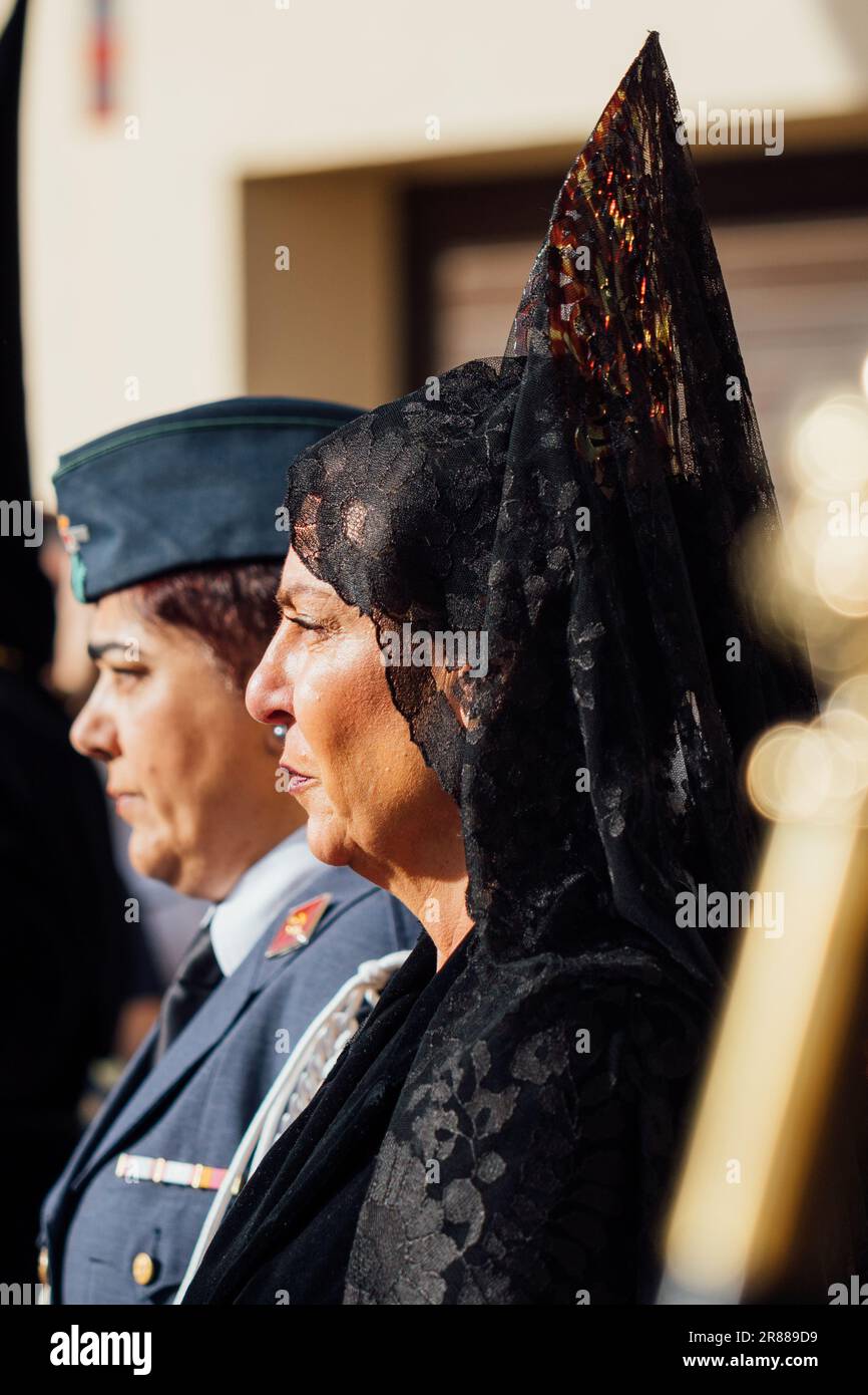 Zamora, Espagne - 7 avril 2023: Scène pendant les processions de la semaine de Pâques à Zamora. Banque D'Images