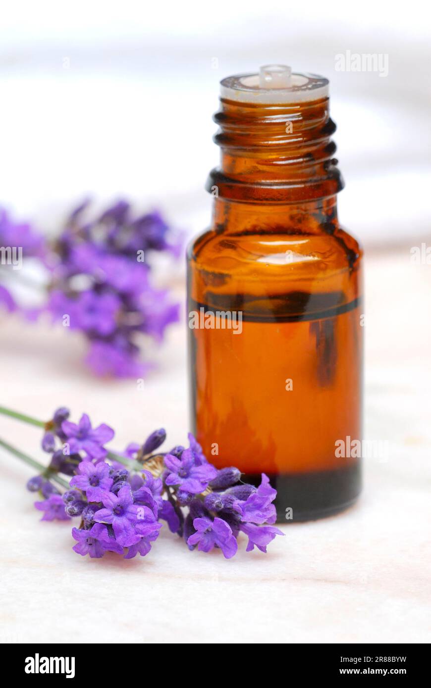 Huile parfumée à la lavande, huile parfumée Banque D'Images
