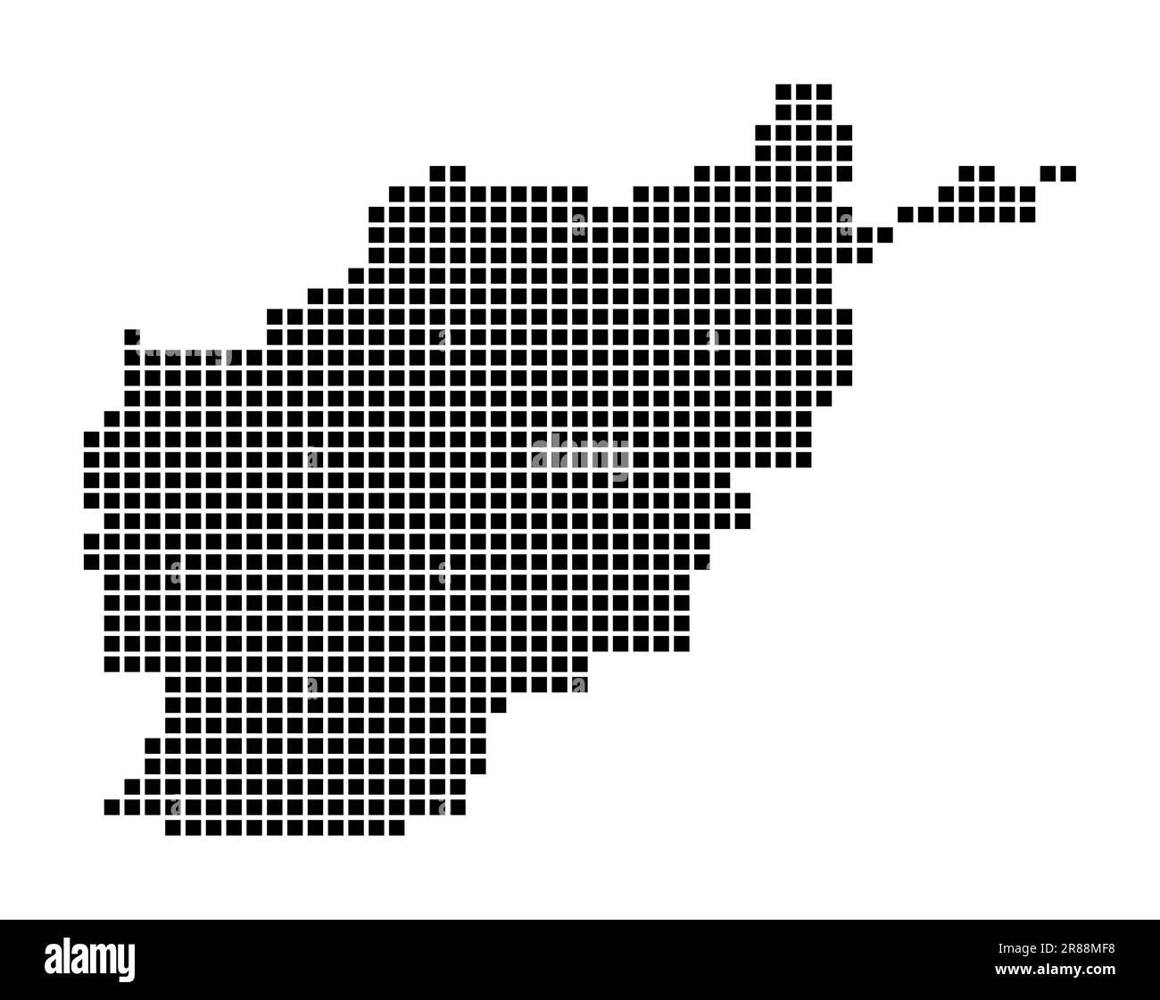Carte de l'Afghanistan. Carte de l'Afghanistan en pointillés. Frontières du pays remplies de rectangles pour votre dessin. Illustration vectorielle. Illustration de Vecteur