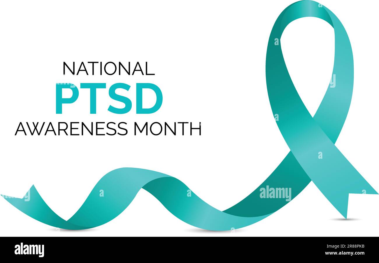 Journée nationale de sensibilisation à l'ESPT, mois de sensibilisation à l'ESPT, traumatismes et troubles liés aux facteurs de stress. Illustration de Vecteur