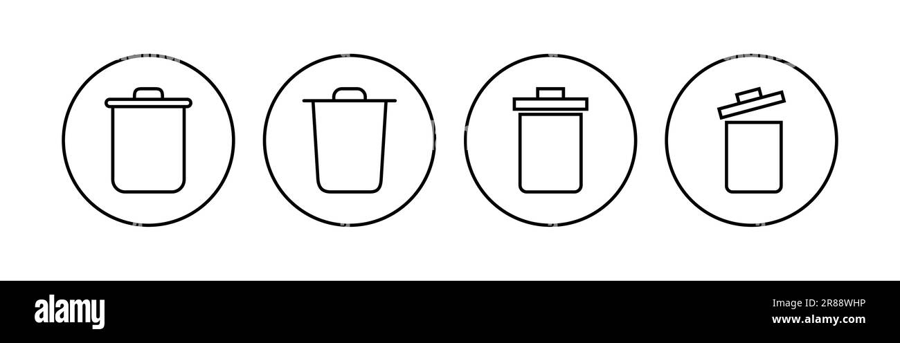 Ensemble d'icônes de corbeille. icône de corbeille. supprimer le vecteur d'icône. déchets Illustration de Vecteur