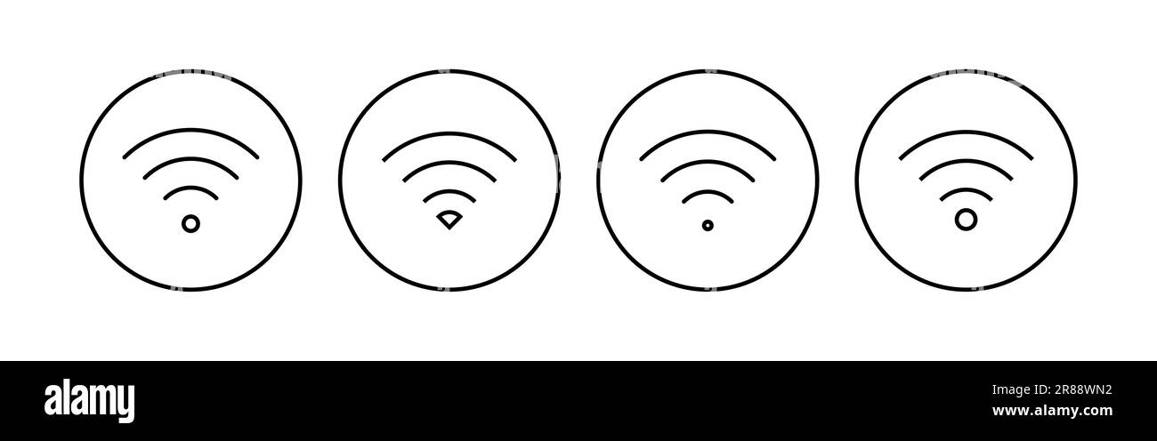 Icône Wi-Fi définie. icône de vecteur de signal. Vecteur d'icône sans fil Illustration de Vecteur
