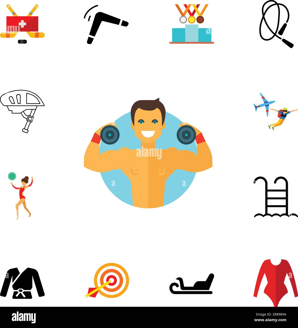 Ensemble d'icônes sensibles au corps Illustration de Vecteur