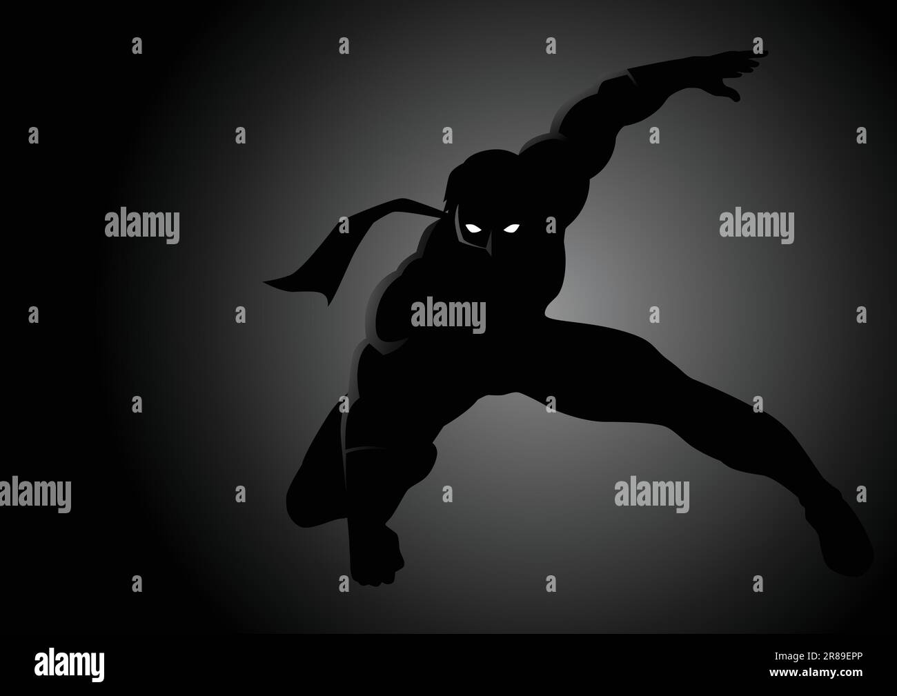 Illustration de silhouette d'un super-héros masqué Illustration de Vecteur