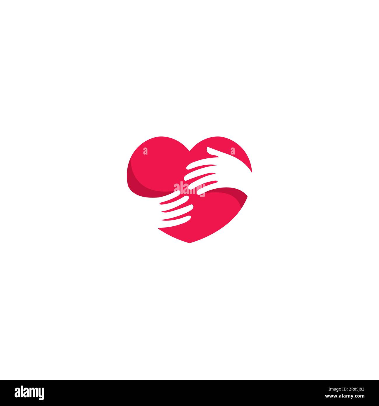 Logo main d'amour. Logo Heart Care. Logo Human Community Illustration de Vecteur