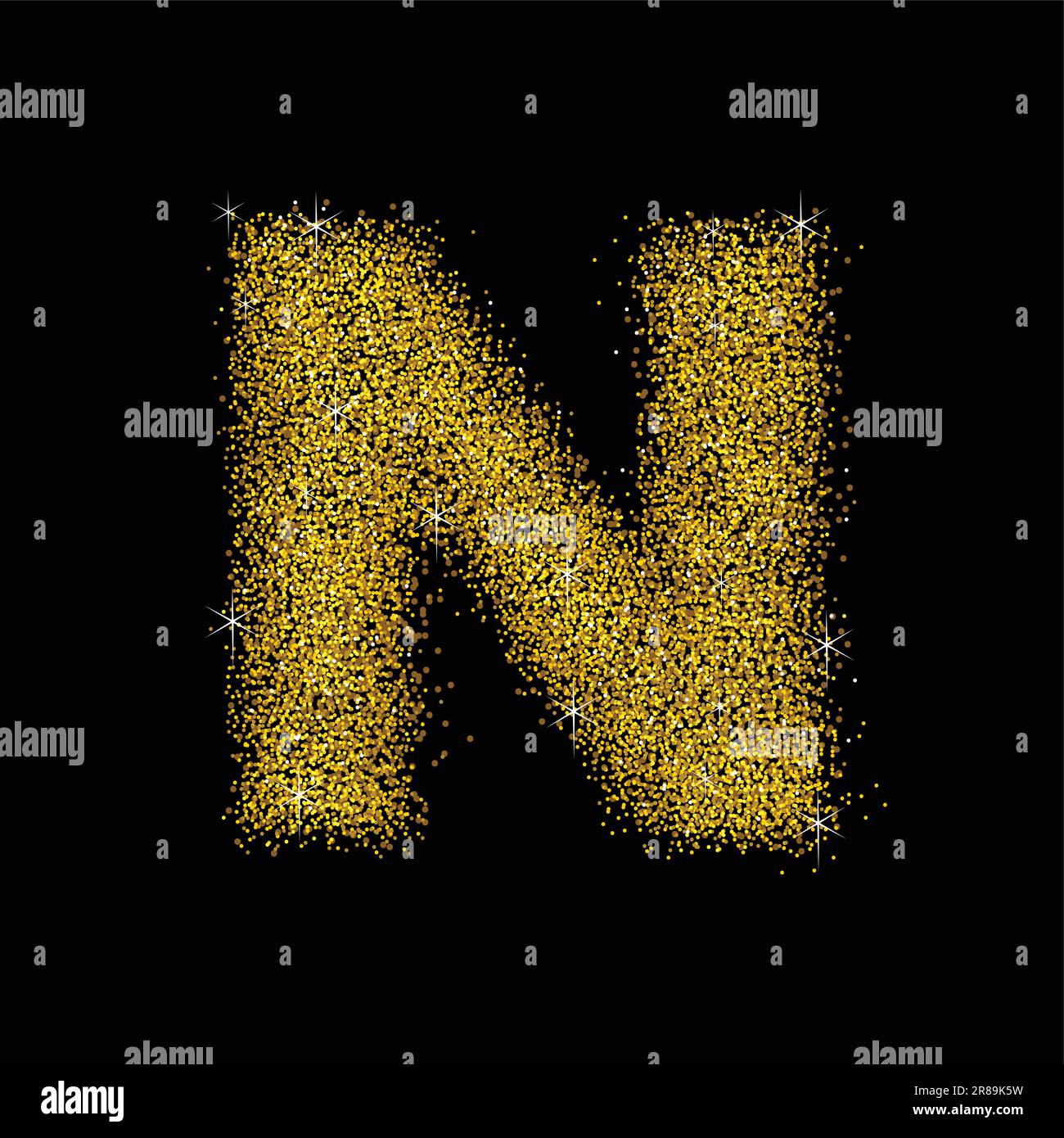 Police Gold DUST type lettre N Illustration de Vecteur
