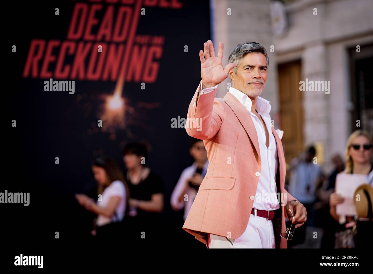 Rome, Italie, 19th juin 2023, la troupe de Mission impossible 7 assister à la première mondiale à l'Auditorium Conciliazione (photo : Giovanna Onofri) Banque D'Images