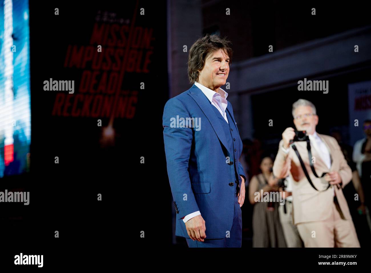Rome, Italie, 19th juin 2023, la troupe de Mission impossible 7 assister à la première mondiale à l'Auditorium Conciliazione (photo : Giovanna Onofri) Banque D'Images