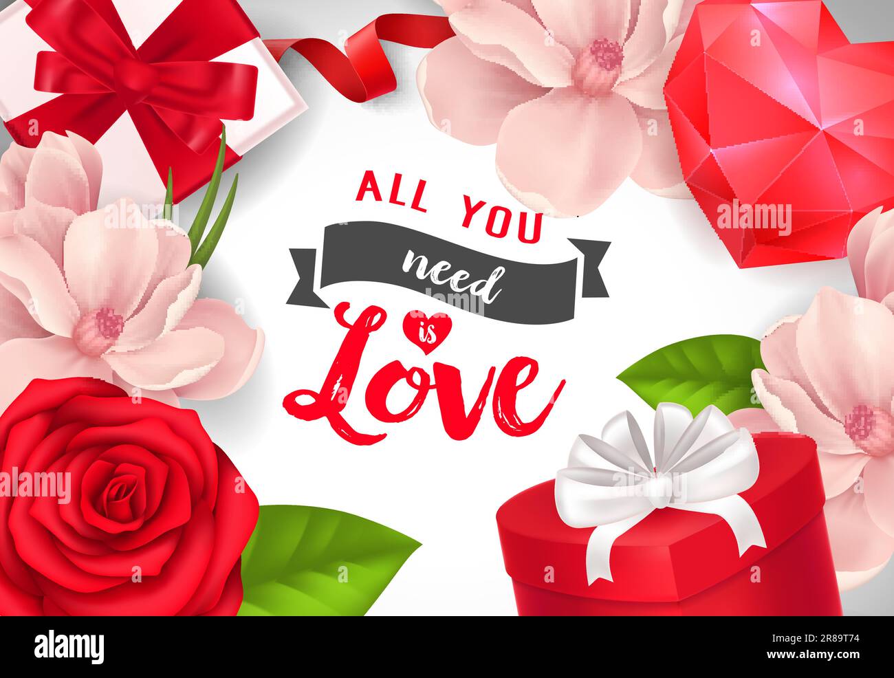 Tout ce dont vous avez besoin est Love Poster Design Illustration de Vecteur