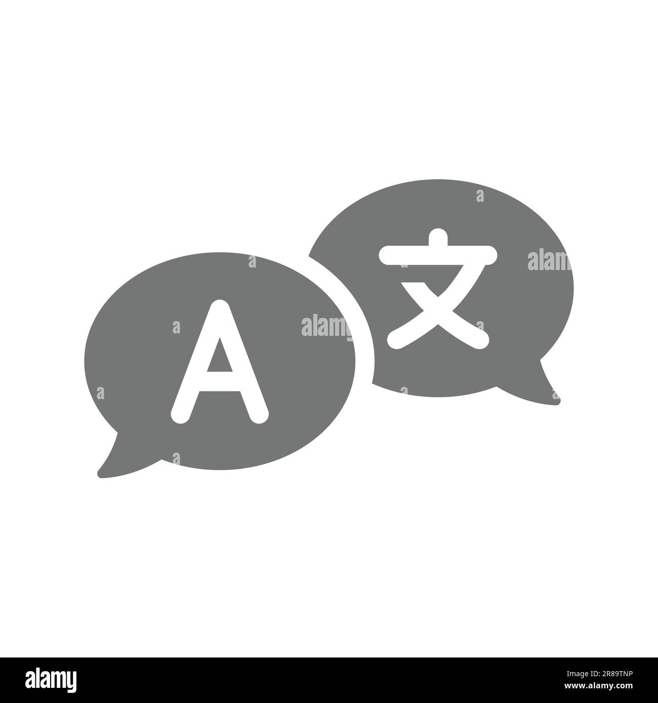 Icône simple de vecteur de traduction de langue. Symbole de bulle de chat de langues. Illustration de Vecteur