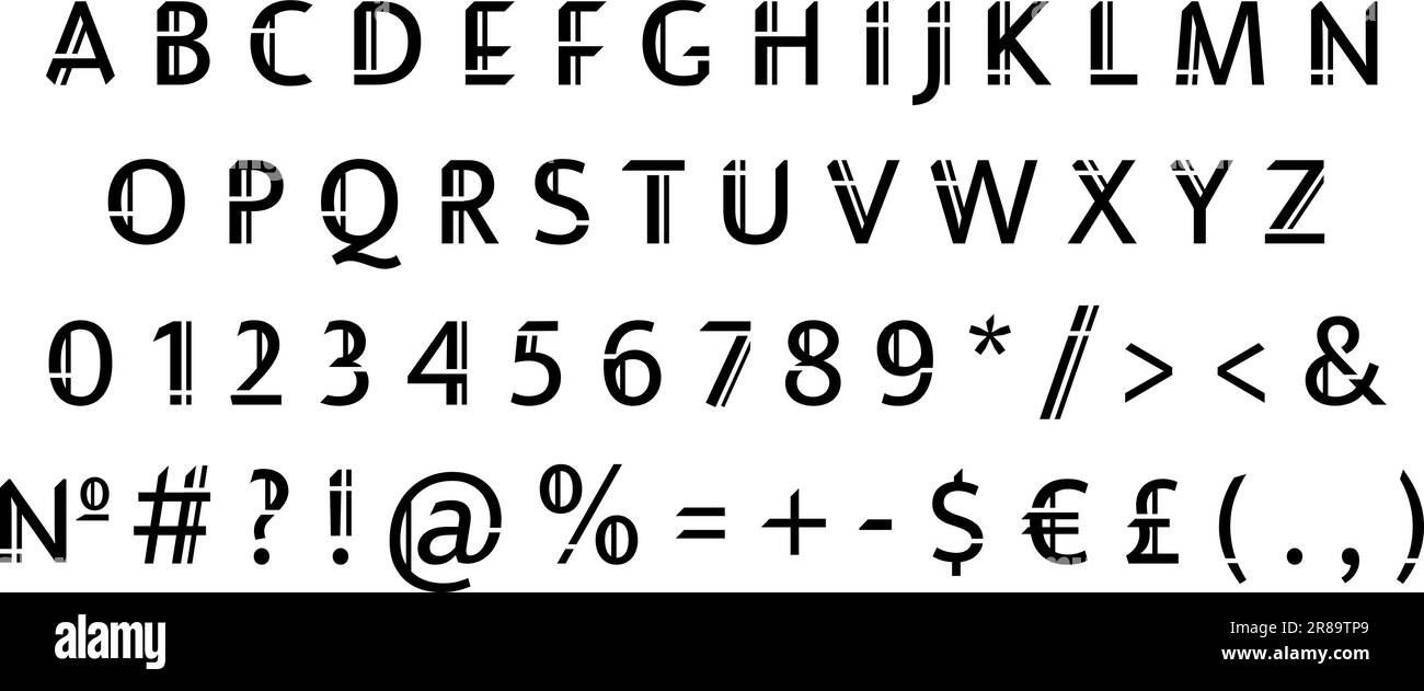 Ensemble d'alphabet sans serif à coupe géométrique Illustration de Vecteur