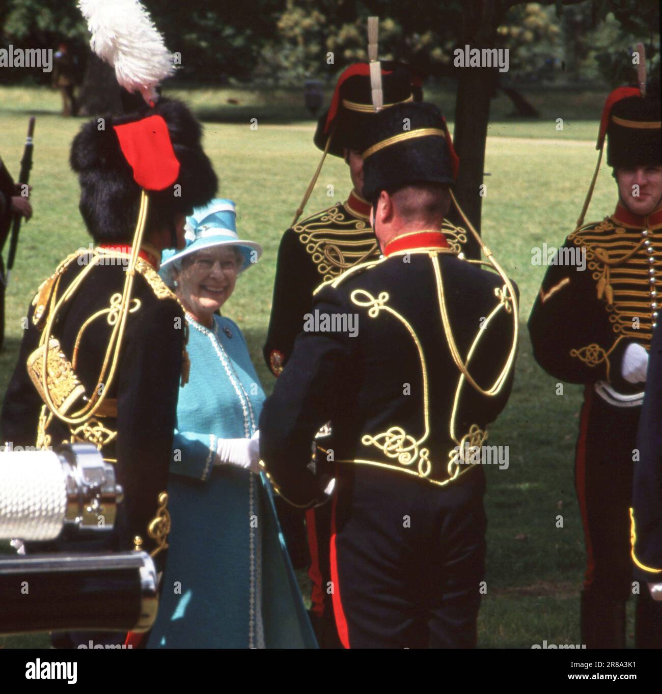 28 juin 2007 The Queen at King's troupe Review, Hyde Park, Londres photo des archives de Henshaw Banque D'Images