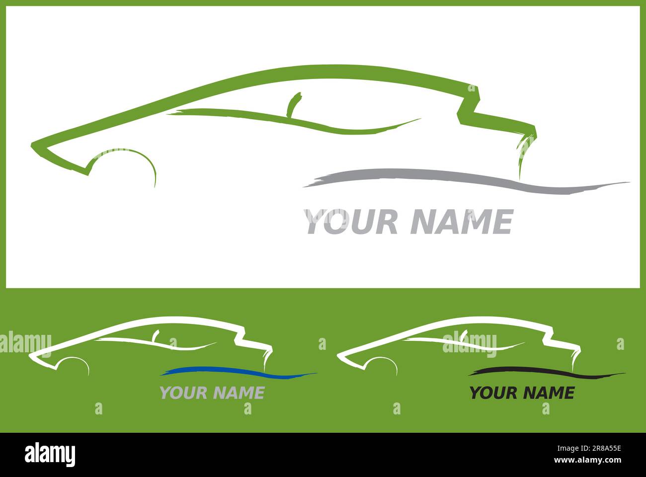 Icône de véhicule de voiture Illustration dessin Vector - silhouette dynamique - isolé - conception moderne Illustration de Vecteur