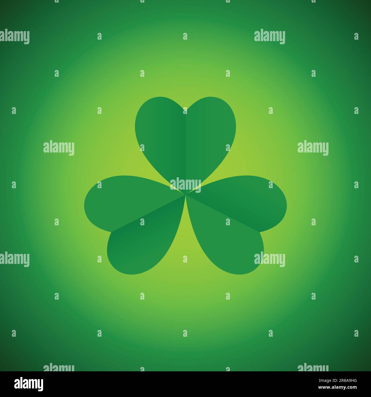Graphique simple de trois feuillus shamrock, symbole de Saint Patrick Illustration de Vecteur