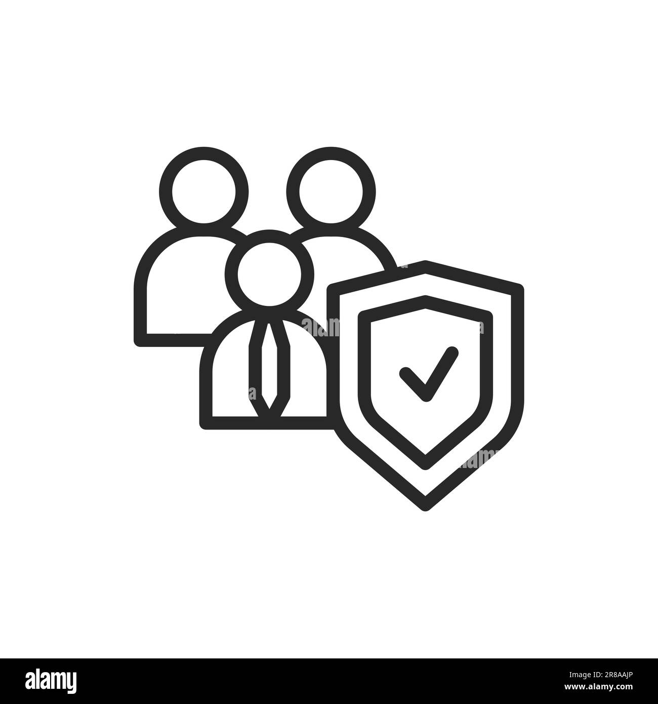 Icône de ligne de couleur d'assurance personnes. Elément vectoriel isolé. Pictogramme de contour pour la page Web, l'application mobile, la promotion Illustration de Vecteur
