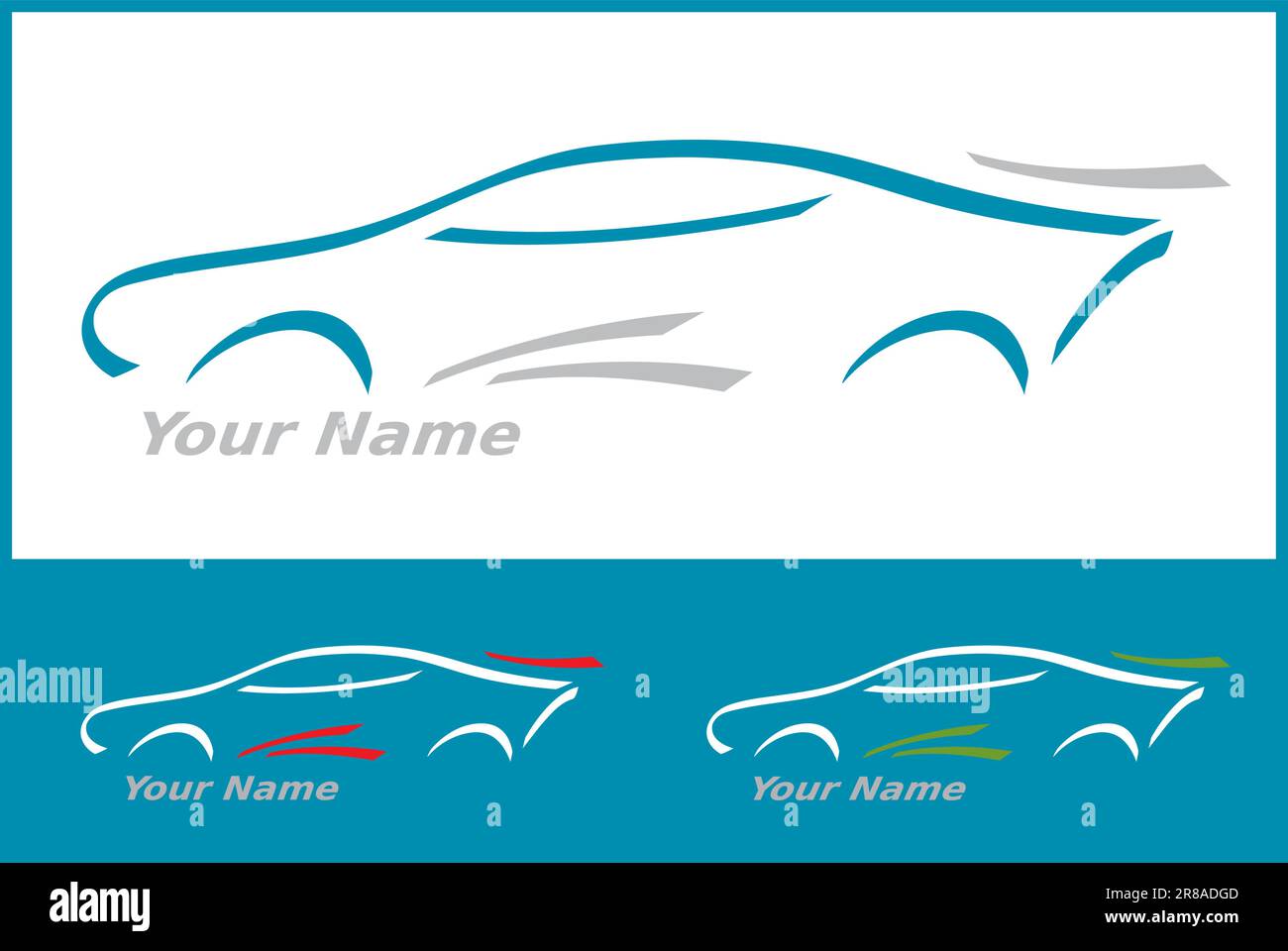 Icône de véhicule de voiture Illustration dessin Vector - silhouette dynamique - isolé - conception moderne Illustration de Vecteur