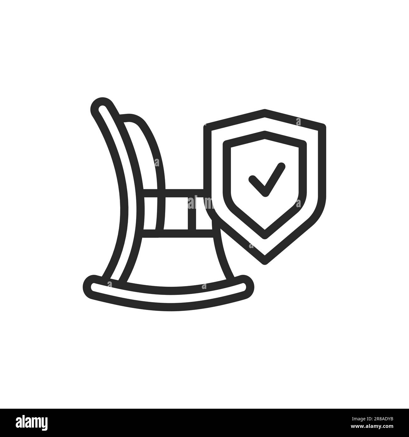 Icône de ligne de couleur d'assurance retraite. Elément vectoriel isolé. Pictogramme de contour pour la page Web, l'application mobile, la promotion Illustration de Vecteur