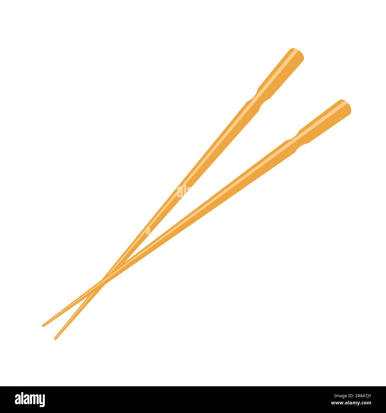 Baguettes de cuisine illustration vectorielle simple dessinée à la main, bâtonnets japonais, chinois, asiatiques en bois pour manger des plats de cuisine orientale et des sushis, élément design détaillé Illustration de Vecteur
