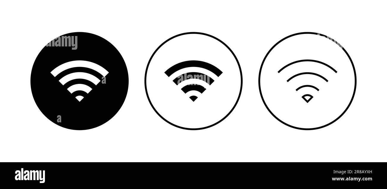 Icône Wi-Fi définie. icône de vecteur de signal. Vecteur d'icône sans fil Illustration de Vecteur