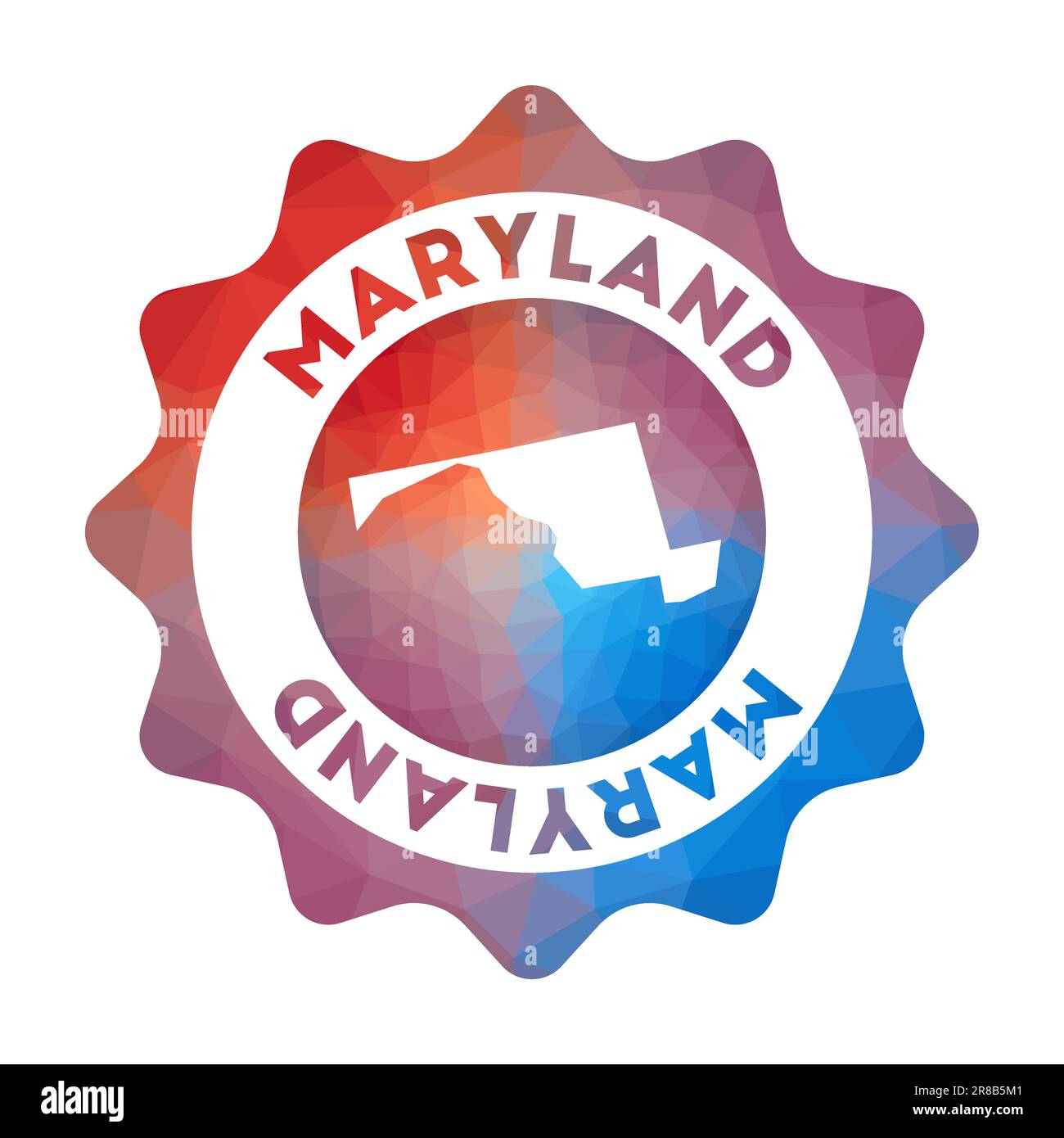 Logo Maryland Low poly. Logo coloré de voyage dégradé de l'état américain dans un style géométrique. Illustration de Vecteur