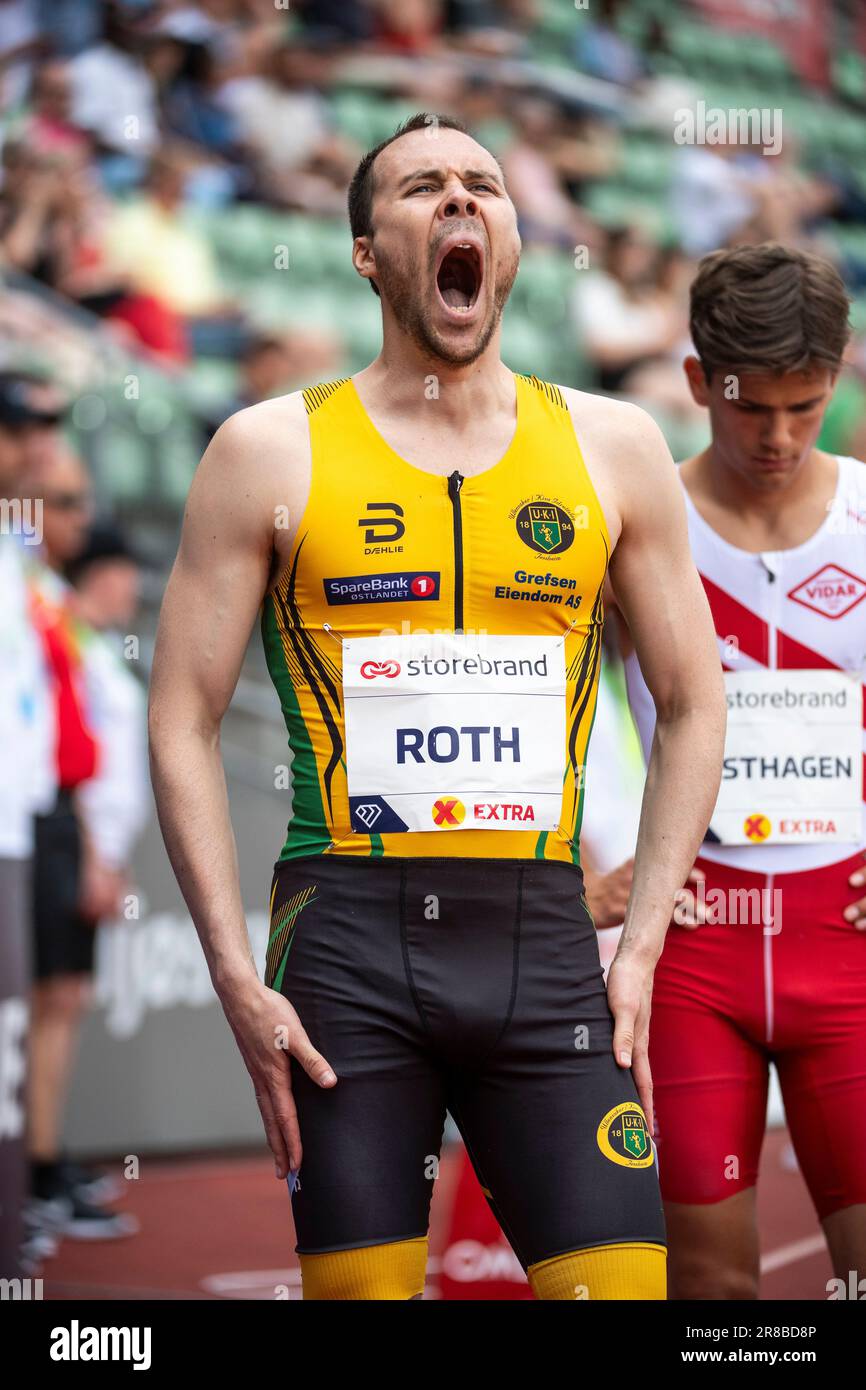 Thomas Arne Roth participe à la course masculine de 800m aux Jeux Bislett d’Oslo, à la Ligue des diamants de Wanda, au stade Bislett, à Oslo, en Norvège, le 15th juin 2023. Banque D'Images