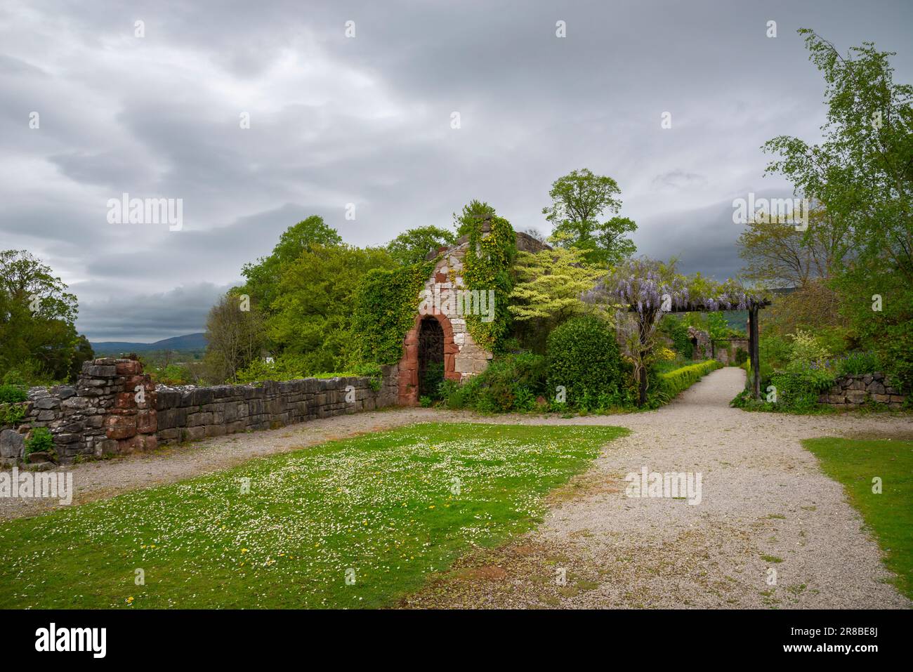 Hôtel du château de Ruthin (Castell Rhuthun) dans la ville de Ruthin dans la vallée de Clwyd, au nord du pays de Galles. Banque D'Images