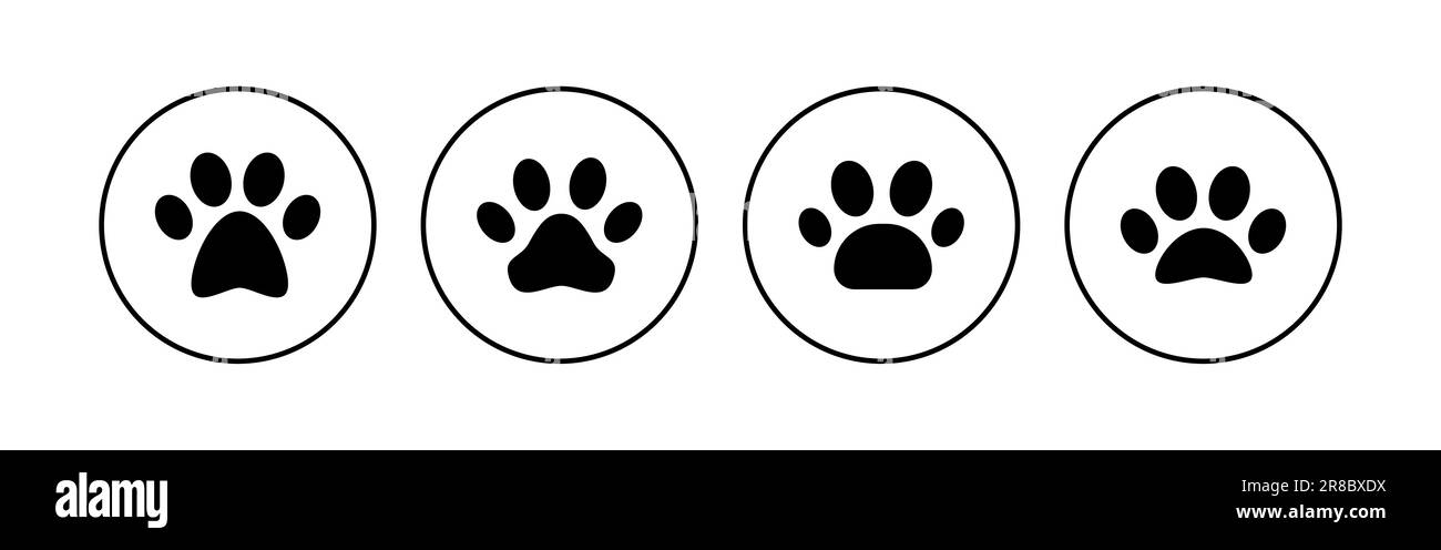 Ensemble d'icônes Paw. vecteur d'icône d'impression paw. patte pour chien ou chat Illustration de Vecteur