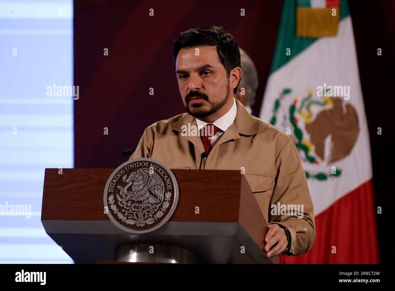 Mexico, Mexique. 20th juin 2023. Le directeur de l'Institut mexicain de la sécurité sociale, Zoe Robledo, à la conférence de presse du Palais national de Mexico. Sur 20 juin 2023 à Mexico, Mexique (Credit image: © Luis Barron/eyepix via ZUMA Press Wire) USAGE ÉDITORIAL SEULEMENT! Non destiné À un usage commercial ! Banque D'Images