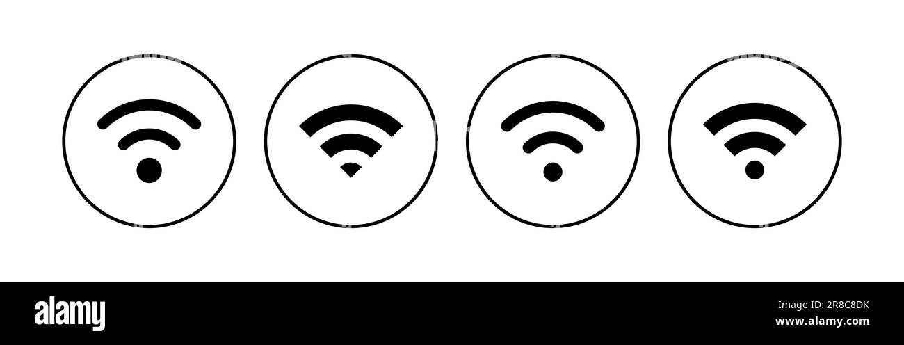 Icône Wi-Fi définie. icône de vecteur de signal. Vecteur d'icône sans fil Illustration de Vecteur