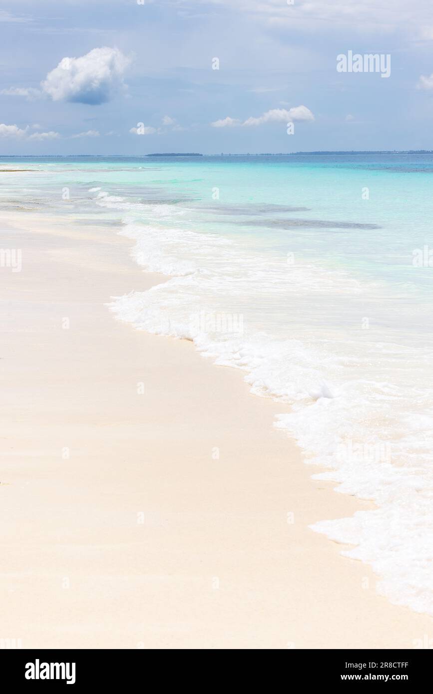 Une belle plage tropicale avec du sable blanc et de l'eau bleue claire ...