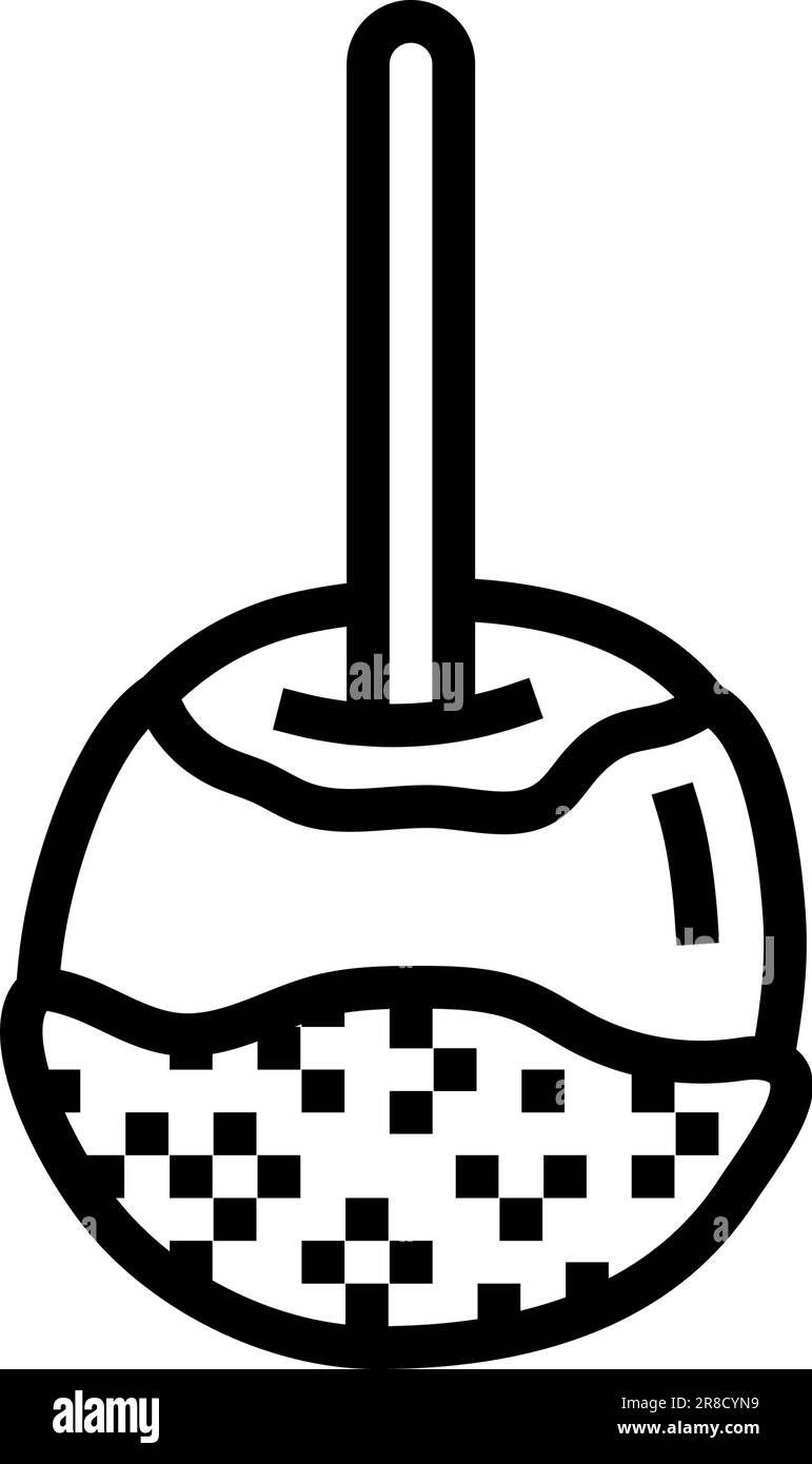 illustration vectorielle icône de la ligne d'en-cas caramel pomme food Illustration de Vecteur