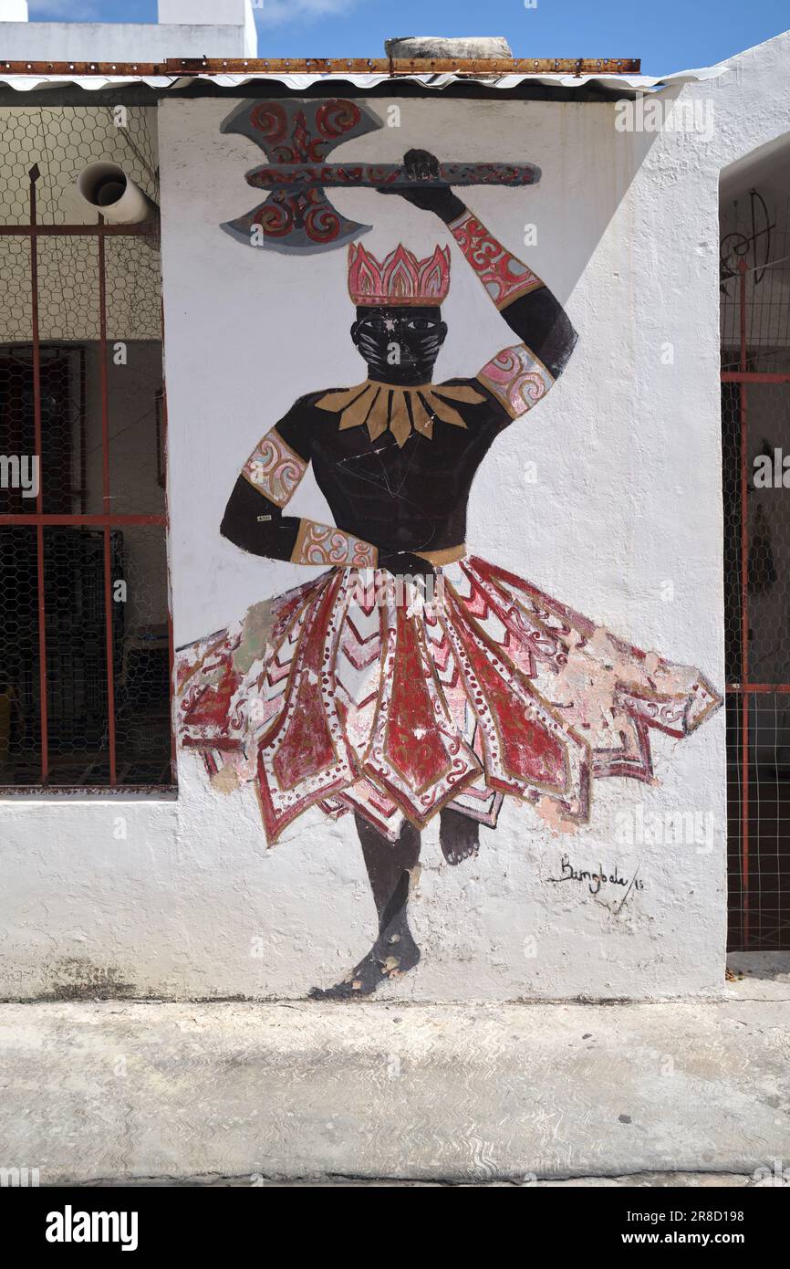 Peint mural Mercado 28 Cancun Yucatan Mexique Banque D'Images