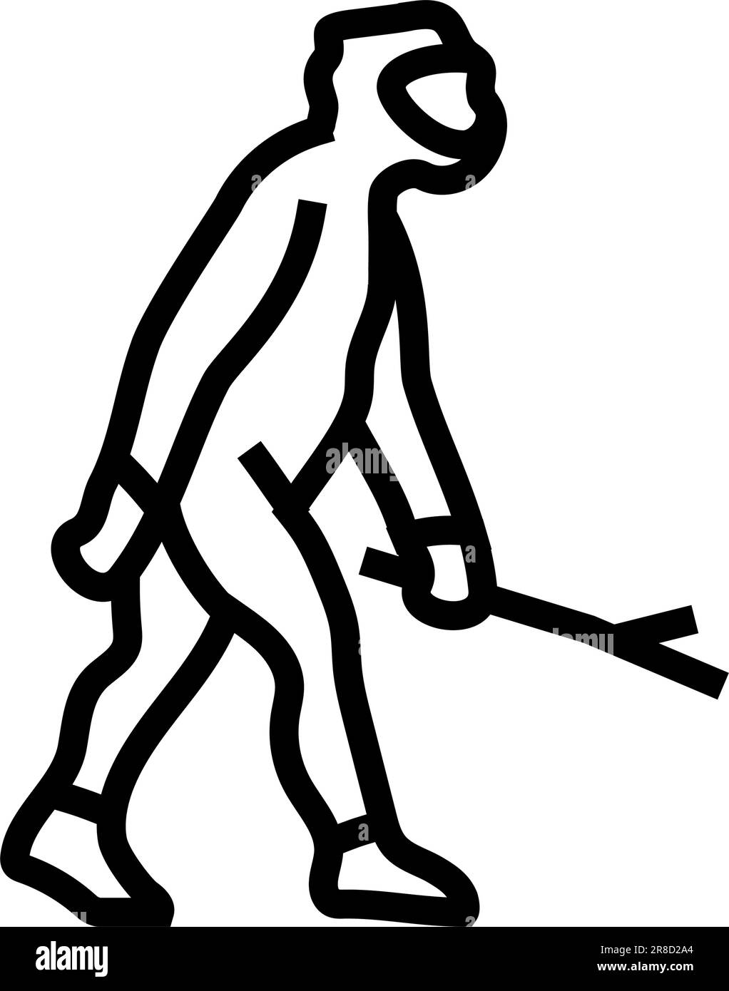 illustration vectorielle de l'icône de la ligne d'évolution humaine homo erectus Illustration de Vecteur