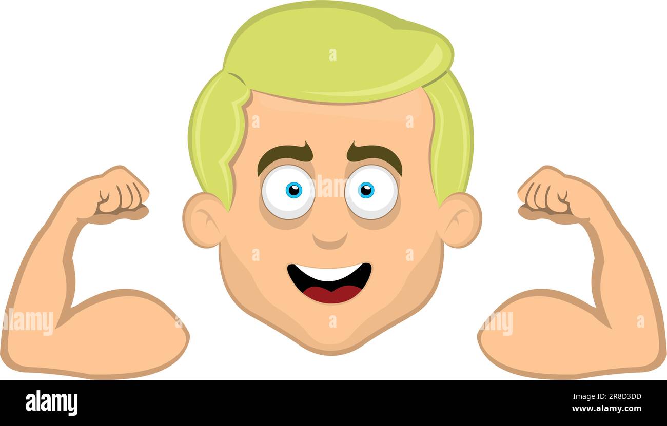 tête blonde de vecteur homme lumière biceps Illustration de Vecteur