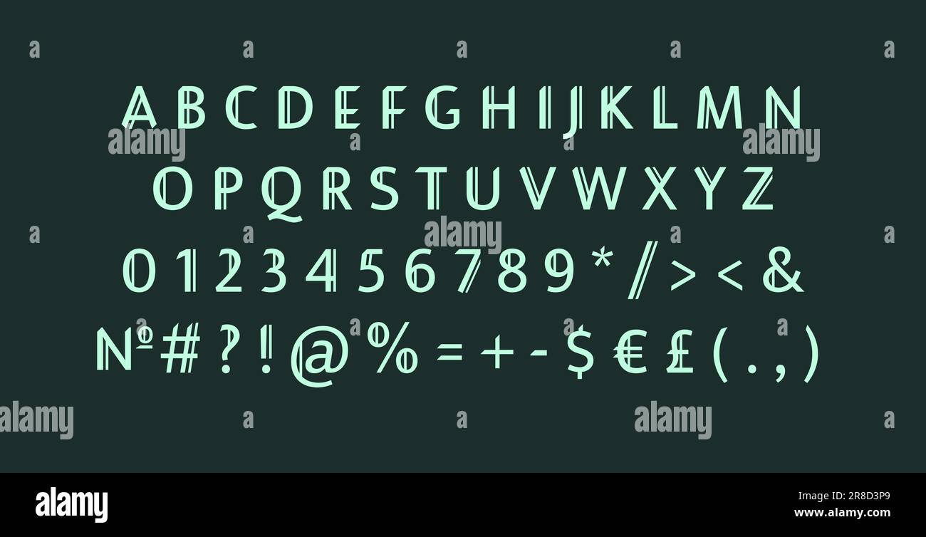 Ensemble sans serif à alphabet sombre Illustration de Vecteur
